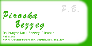 piroska bezzeg business card